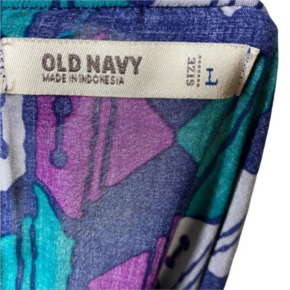 Old Navy Multicolor Geometric Peasant Blouse - Picture 8 of 9